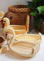 Groothandel Nieuwe Design Voedselveilige Duurzame Opbergmanden Geweven Decoratie Graad Voedsel Fruit Groente Plastic Rotan Mand