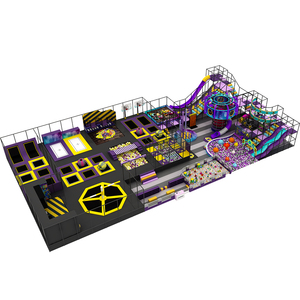 Aire de jeux intérieure personnalisée Playpedia avec trampoline, grands toboggans interactifs et piscine à balles pour parc de trampolines - Product Image 3
