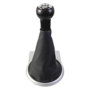 Pommeau de levier de vitesse Citroën en cuir noir ergonomique 307 Sega avec cadre argenté - Product Image 2