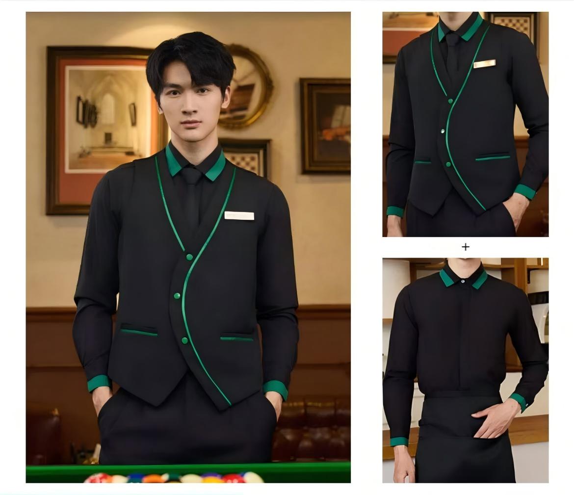 Ensemble 2 pièces pour hommes&nbsp;: chemise noire + gilet