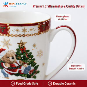 Taza <span class=keywords><strong>de</strong></span> Cerámica Navideña con Logotipo Personalizado, Pedido Mínimo <span class=keywords><strong>de</strong></span> 100 Piezas, Precio Directo <span class=keywords><strong>de</strong></span> Fábrica, Certificación CE, Taza <span class=keywords><strong>de</strong></span> Porcelana con Diseño Festivo <span class=keywords><strong>de</strong></span> Oso, para Regalo - Product Image 5