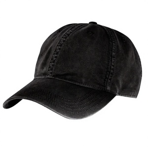 Unisex 6-Panel Baseball Cap Solid <b>Black</b> Cotton Adjustable Fit Casual Style Four Seasons Wear Wholesale rate - Product Image 1