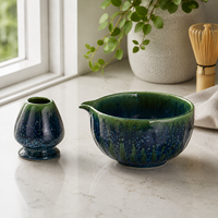 Bol à matcha en céramique artisanal avec logo personnalisé OEM, élégant bol en porcelaine Chawan pour la cérémonie du matcha