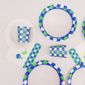 DAMAI DAMAI Juego de Platos Desechables para Fiestas, Cumpleaños Infantiles, Temática de Golf, Platos, Vasos y Servilletas de Papel, Vajilla para Fiestas - Product Image 3