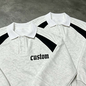 Sweat-shirt en molleton surdimensionné personnalisé 100% coton 430GSM, lavé, vintage, patchwork, style streetwear pour homme - Product Image 1