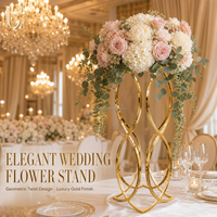 Support floral géométrique torsadé doré Uvenue 80 cm, support floral en métal, centre de table pour mariage, décoration d'événements et de banquets