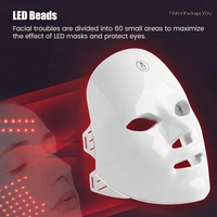 Masseur facial LED Photon pour le rajeunissement de la peau, masque lumineux 7 couleurs, traitement de l'acné par lumière rouge et bleue, rechargeable, tactile