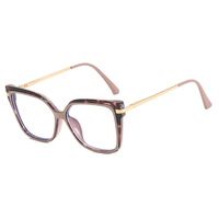 Montures optiques tendance pour femmes, adaptées à tous les types de visage, lunettes anti-lumière bleue, montures de lunettes en métal carrées de grande taille, vente en gros
