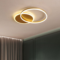 Plafonnier LED moderne en forme d'anneaux, luminaire encastré doré en acrylique, lustre LED pour salon, chambre, cuisine