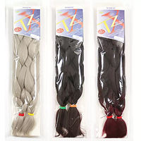 Extensions de cheveux synthétiques noirs lisses et crépus pour tresses Jumbo, 2x Cheveux au crochet, Fibre synthétique premium, Tresses haute température pour femmes, 48 pouces