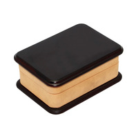 Boîte à bijoux rectangulaire moderne en bois Tardis pour filles avec musique et rangement pour pierres précieuses, doublure en microfibre