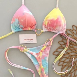 Nouveau style européen et américain 2025 – Bikini triangle sexy brésilien transfrontalier pour femme – Maillot de bain de plage en Spandex/Nylon - Product Image 1
