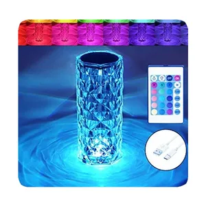 NUEVO Charmlighting Escritorio romántico interior rosa 16 cambio de color RGB decorativo recargable USB LED cristal noche luces Mesa lam