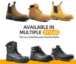 Botas de Seguridad de Cuero para Hombres, Antigolpes y Antideslizantes, Marrones, Calzado de Trabajo de Venta Caliente - Product Image 5