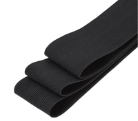 Sangle élastique tricotée rayée en polyester extensible doux avec bande en caoutchouc noir/blanc, largeur personnalisable