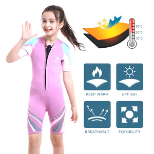 Combinaison <span class=keywords><strong>de</strong></span> plongée courte en néoprène 2,5 mm unisexe pour enfants, garçons et filles, idéale pour l'été et la natation - Product Image 5