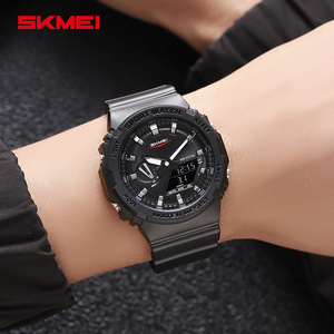 Skmei Sport Watch Men Digital Dual Display 3ATM Waterproof Tpu Strap World Time Outdoor Electronic Watch - Product Image 2
