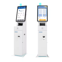 pemesanan mandiri PC layar sentuh berdiri lantai 15.6 21.5 32 inci, kios Printer POS Android Layanan Mandiri interaktif