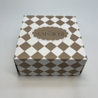 Boîtes à biscuits en carton blanc de haute qualité avec motif en damier, vente en gros, boîtes personnalisées pour l'emballage, impression de logo, boîtes en papier