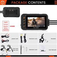 Caméra de tableau de bord pour moto, double objectif HD étanche de 3.0 pouces, contrôle par câble, enregistreur vidéo avant et arrière 720P, DVR pour voiture