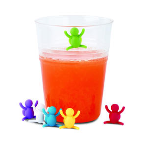 6 MARCATORES PER VETRO IN SILICONE CON VENTOGLIETTO PER USO QUOTIDIANO - Product Image 1