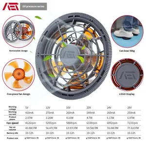 Aobote خمر صديقة البيئة أسود 12 فولت تكييف الهواء مروحة الملابس التبريد العرق فتل تنفس تبديد الحرارة عالية الرياح - Product Image 6