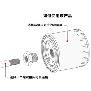 Adaptador de Rosca Hexagonal para Filtro de Aceite JXSS011A 1/2-28 5/8-24, Conector de Filtro de Aceite de Motor de Alta Precisión de Aluminio CNC - Product Image 3