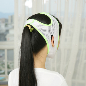 Cinturón moldeador facial transpirable de malla en V, dispositivo antirronquidos de poliéster blanco para contorno facial - Product Image 4