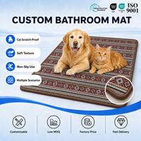 Tappeto Antiscivolo Lavabile con Motivo a Diamante Esotico, Tappetino per Cani e Gatti, Tappeto per Bagno, Logo Personalizzato OEM, Produzione all'Ingrosso