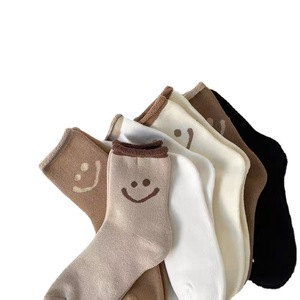 2025 Hot Warm <strong>Sock</strong> Cute Winter Cotton Tube Teen Girl Women Wearing Smile Towel Bottom Crew Tube Rolled Slouch Warm <strong>Sock</strong> - Product Image 1