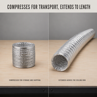 Conduit en aluminium flexible monocouche de 6 pouces, 10 mètres par pièce, anti-corrosion, à économie d'énergie, pour la climatisation des hôpitaux et des gymnases