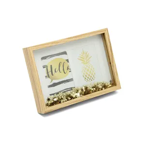 Jinn Home shadow box design custom wood photo frame picture with star decoration