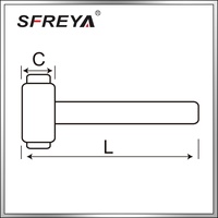 Marteau de sécurité isolé SFREYA S618-30 VDE 1000V pour électricien, avec poignée bicolore injectée