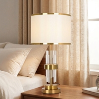 Lampes de chevet modernes 2 pièces, lampe de bureau en verre doré, contrôle tactile réglable à 3 canaux, port USB C+A, prise secteur, douille E26