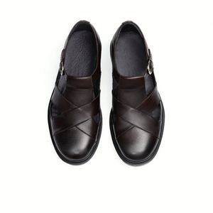 Sandales d'été pour hommes de haute qualité, confortables, respirantes, en cuir, chaussures décontractées à la mode, sandales de marche - Product Image 6