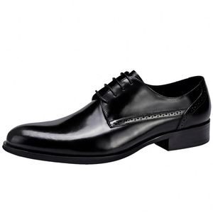 Chaussures pour hommes en cuir véritable, style britannique, à lacets, baskets formelles, chaussures derby rétro tendance pour hommes - Product Image 3