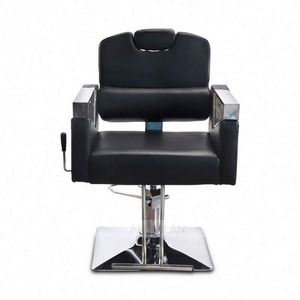 Suministro de fábrica Venta caliente Respaldo ajustable Superficie fácil de limpiar Peluquería <span class=keywords><strong>Estilo</strong></span> Silla de salón negra - Product Image 1