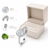 Bague de fiançailles en argent sterling 925 de luxe avec diamant moissanite, bague de fiançailles en moissanite fine pour femmes, bijoux de mariage