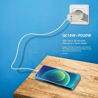 Chargeur mural double USB 20W PD+QC3.0, station de charge rapide 5V 3A, adaptateur secteur portable pour tablette, smartphone, universel
