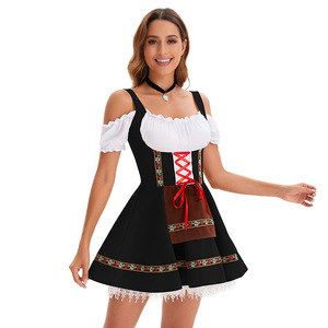 Vestido de Cervecería para Mujer, Disfraz de Dirndl con Hombros Descubiertos, Disfraz de Fiesta de Halloween - Product Image 2