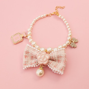 Nouveau Design JEWELED Dernière Mode <span class=keywords><strong>Chat</strong></span> et Chien <span class=keywords><strong>Collier</strong></span> de Perles avec Élégant Bowknot Solide Motif <span class=keywords><strong>Collier</strong></span> de Chien - Product Image 5