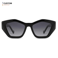 Lunettes de soleil en acétate coloré de forme hexagonale unique avec logo personnalisé pour femmes et hommes, polarisées UV400, monture épaisse, tendance