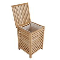 Cesto de bambu para lavar roupa suja, cesto personalizado para lavar roupa doméstica com tampa