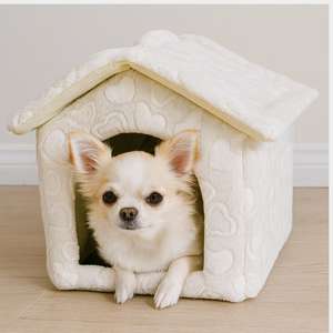 Cuccia morbida imbottita per cani e gatti, letto caldo da interno con motivo a stelle, taglia piccola - Product Image 3