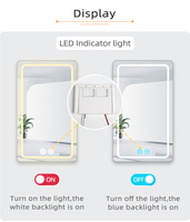 Shinechip DC12V 1A 13W kunci ganda Dimmer 3 warna disesuaikan waktu Defogger tampilan suhu cermin sentuh saklar daya Internal