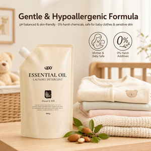 Detergente para Ropa con Aroma a Leche de Almendras, Aceite Esencial, 500g, Bolsa con Boquilla, Fragancia Duradera, Jabón Líquido Suavizante de Telas, OEM - Product Image 5