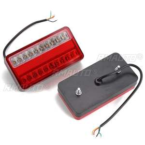 2x Feux arrière de tracteur 12V-80V, feux arrière de remorque de bateau, feux de freinage et clignotants pour camion, camping-car, caravane, réflecteur rouge ambre - Product Image 5