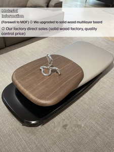 Modern Simple <strong>Rotate</strong> Oval Center <strong>Table</strong> for Home Decorative Unique Design Swivel Villa <strong>Coffee</strong> <strong>Table</strong> Wood - Product Image 3