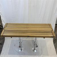 Table pliante en teck avec plateau 340/680 * 1250 mm, 13.4/26.8 * 49.2 pouces, rectangulaire, incrustation étoile, pour yacht marin, camping-car TW35125