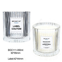 Bocaux en verre de luxe personnalisés pour bougies de Noël, vides, 12 oz, avec couvercle et emballage en boîtes, vente en gros